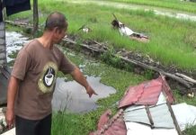 Angin kencang diserta hujan deras, sapu sejumlah bangunan di Desa Tanjung Harapan