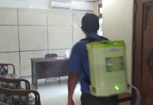Tangkal penyebaran Covid -19, Kantor DPRD Banjar, disemprot Disinfektan
