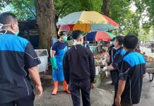 Pasar Martapura, Gambut, Kertak Hanyar dan Astambul di lakukan penyemprotan Disinfektan