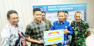 HIPMI Kabupaten Banjar salurkan bantuan untuk penanggulangan wabah virus Corona