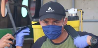KPH Cantung bersama mahasiswa, lakukan penyemprotan disinfektan di sejumlah fasilitas umum