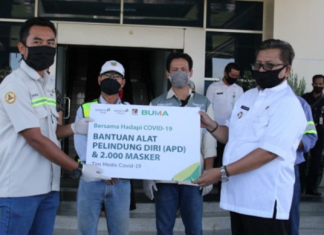 Dukung percepatan penanganan Covid-19, PT.Adaro bersama BRI, bantu APD, masker dan sabun antiseptik