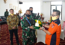 Kolonel Inf M Syech Ismed, pamitan dengan Bupati Balangan H.Ansharuddin