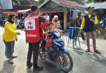 Tangkal virus Corona, Gugus Tugas Kecamatan Tamban Check point di posko PS2DK Desa Purwosari 1