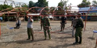 Jelang acara pembukaan TMMD 108 di Tabunganen, sejumlah persiapan telah dikerjakan Satgas TMMD dan masyarakat
