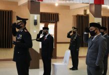 Bupati Kabupaten Banjar bersama Kapolres Banjar, ikuti upacara Hari Bhayangkara ke 74 secara virtual