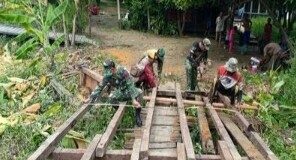 Jembatan dan moshalla menjadi target perbaikan satgas TMMD 108 Kodim 1005/Marabahan