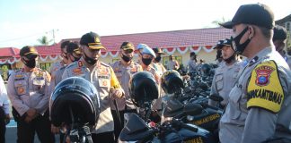 Apel siaga karhutla 2020, Polres Batola lakukan pengecekan kelengkapan kendaraan patroli roda 2