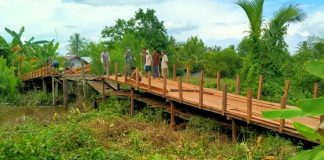 Kejar target, pengerjaan jembatan ulin Desa Sungai Telan Besar dikebut
