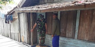 Tanpa canggung, 2 anggota satgas TMMD 108 Kodim1005/Marabahan, bantu petani “irik” banih