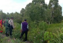 Antisipasi karhutla, anggota satgas TMMD bersama Polri dan BPBD lakukan patroli rutin