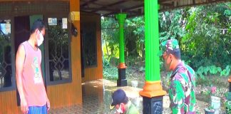 Pemerintah Desa Kolam Kanan berikan bantuan sembako kepada warganya terkonfirmasi positif covid