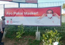 Cegah penularan Covid-19, Polresta Bandara Soekarno -Hatta pasang Baliho dan Spanduk “Ayo Pakai Masker”