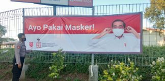 Cegah penularan Covid-19, Polresta Bandara Soekarno -Hatta pasang Baliho dan Spanduk “Ayo Pakai Masker”