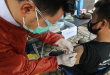 DKISP Banjar melaksanakan vaksinasi covid-19 tahap kedua dosis pertama.