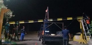 Habis ditabrak truk, portal pengaman jembatan Alalak 2 diperbaiki