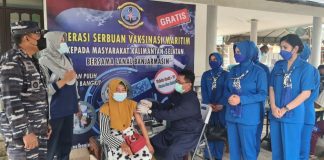 Ciptakan pemerataan vaksin covid 19, Lanal Banjarmasin gelar vaksinasi massal di Guntung Manggis