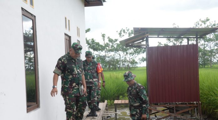 Danrem 101/Antasari Brigjen TNI Rudi Puruwito SE, tinjau TMMD di Karang Mekar