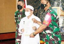 Wakil Bupati Banjar H Said Idrus Al Habsyie membuka kegiatan TMMD ke 113 di Kecamatan Aranio