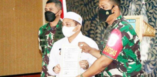 Wakil Bupati Banjar H Said Idrus Al Habsyie membuka kegiatan TMMD ke 113 di Kecamatan Aranio