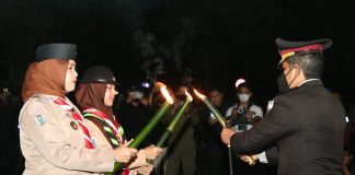 Pawai obor meriahkan HUT RI ke 77 di Kabupaten Banjar
