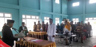 Setelah menjabat 10 bulan, Kades terpilih Balandean Muara dilantik Camat Alalak