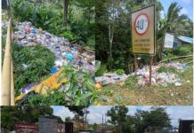 Karena tak kunjung diangkut, tumpukan sampah berserakan di kiri kanan ruas jalan mataraman -pengaron