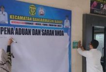 Salurkan aspirasi masyarakat, kantor kecamatan Banjarmasin Barat buat pengaduan dan saran