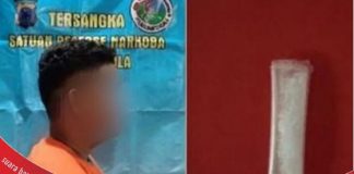 Polisi amankan seorang pria di Ray 17 Desa Beringin, karena kedapatan membawa sabu