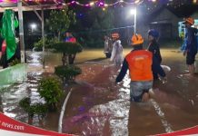 Setelah diguyur hujan dengan intensitas cukup tinggi, Kompleks Guru Guntung Alaban kebanjiran lagi