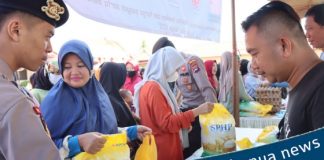 Pasar murah di Mapolres Batola, dalam 1 jam barang yang dijual habis terjual