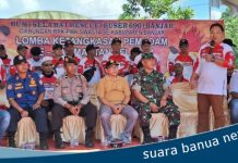 128 BPK ikuti lomba ketangkasan pemadam kebakaran yang berlangsung di Taman Hudaya Bincau Martapura