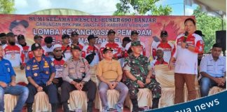128 BPK ikuti lomba ketangkasan pemadam kebakaran yang berlangsung di Taman Hudaya Bincau Martapura