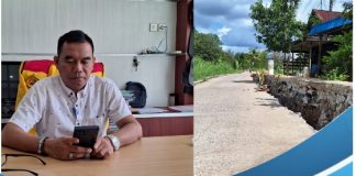 Perbaikan ruas Jalan Desa Jati Baru yang ” tahantak” menunggu hasil tim ahli ULM