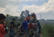 Hadapi Karhutla, BPBD Banjar bersama TNI – Polri dan BPK swasta lakukan pemadaman api dikawasan Desa Pejambuan