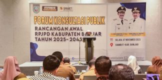 Wakil bupati Banjar Habib Idrus Al Habsyie, membuka acara FKP Ranwal RPJPD Banjar 2025 -2045