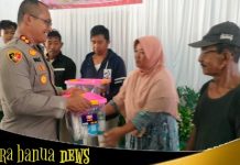 HUT ke 73 Korpolairud Polres Batola, sejumlah warga mendapatkan kursi roda dan paket sembako