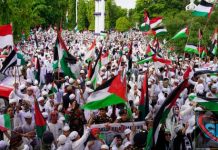 Ribuan orang berkumpul di CBS Martapura, mengutuk keras terhadap penindasan rakyat Palestina oleh zionis Israel