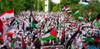 Ribuan orang berkumpul di CBS Martapura, mengutuk keras terhadap penindasan rakyat Palestina oleh zionis Israel