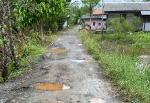 Warga Desa Bantuil Batola, mengeluhkan rusaknya ruas jalan di desa mereka
