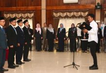 Bupati Saidi Banjar lantik Empat pejabat tinggi pratama dilingkup Pemkab Banjar