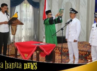 Resmi, Bupati Saidi Mansyur lantik Pambakal Desa Aranio dan Pambakal Desa Mataraman