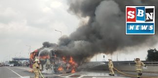 Hadiri satu dasawarsa UU Desa, bus rombongan kades Kabupaten Banjar terbakar Tol wiyoto wiyono