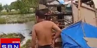 Tiga buah bangunan rumah milik warga Tambak Baru Ulu Martapura, disapu puting beliung