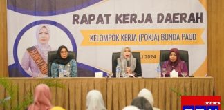 Bunda PAUD Kabupaten Banjar membuka resmi Rakerda Pokja Bunda PAUD 2024 di Hotel Treepark
