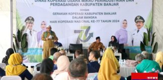 Peringatan Hari Koperasi , Wakil Bupati Banjar bacakan amanat tertulis Menteri Koperasi