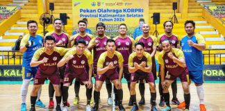 Tim Futsal Kabupaten Banjar masuk semifinal Pornas Korpri XVII Kalimantan Selatan, usai tumbangkan Batola dan RS Ulin
