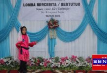 Dyanda Agni Addiffa keluar sebagai juara I lomba bercerita tingkat SD se Kabupaten Banjar