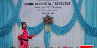 Dyanda Agni Addiffa keluar sebagai juara I lomba bercerita tingkat SD se Kabupaten Banjar
