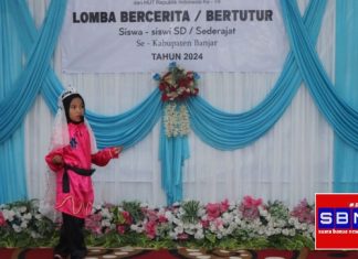 Dyanda Agni Addiffa keluar sebagai juara I lomba bercerita tingkat SD se Kabupaten Banjar